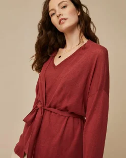 New Harris Wilson Gilet 100% Lin Therence terracotta