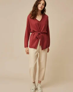 New Harris Wilson Gilet 100% Lin Therence terracotta