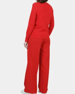 Online Molly Bracken Gilet uni boutonnée rouge