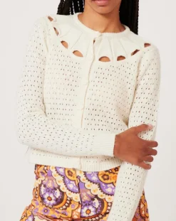 Femme Manoush Gilet ajouré Pointelle écru