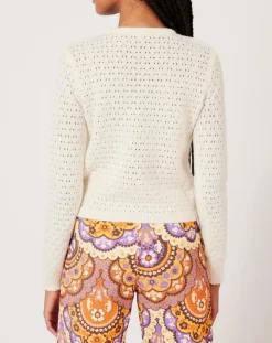 Femme Manoush Gilet ajouré Pointelle écru