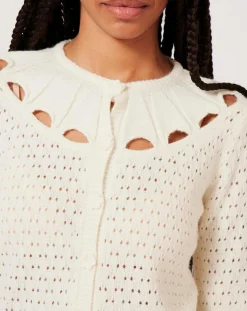 Femme Manoush Gilet ajouré Pointelle écru