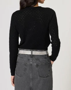 Femme Manoush Gilet ajouré Pointelle noir