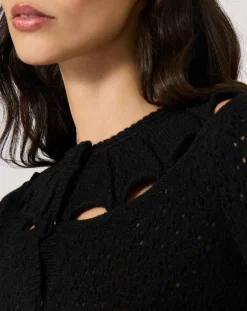 Femme Manoush Gilet ajouré Pointelle noir