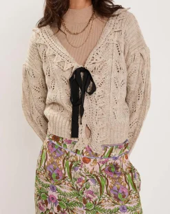 New Manoush Gilet ajouré Vintage beige