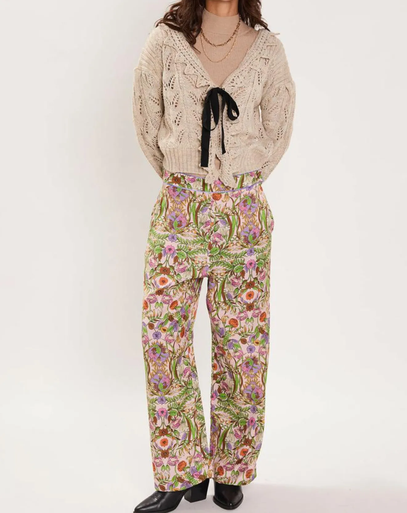 New Manoush Gilet ajouré Vintage beige