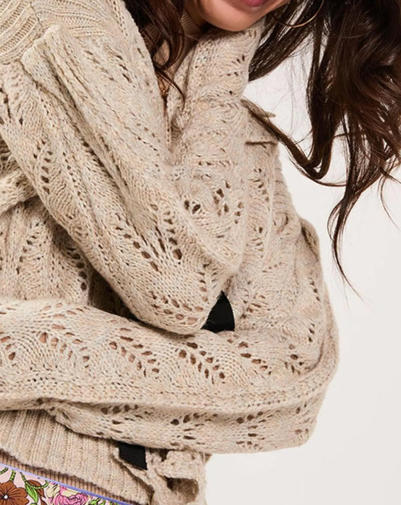 New Manoush Gilet ajouré Vintage beige