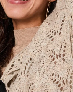 New Manoush Gilet ajouré Vintage beige