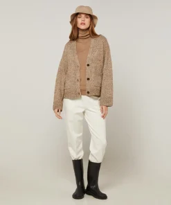 Femme Rodier Gilet Alegria col V chiné marron