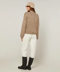 Femme Rodier Gilet Alegria col V chiné marron