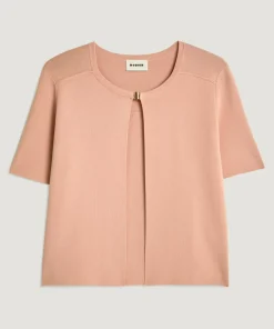 Femme Rodier Gilet Allison col rond rose poudre