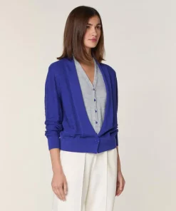 Best Rodier Gilet Athéna 100% Laine 2 en 1 bleu outremer