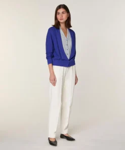 Best Rodier Gilet Athéna 100% Laine 2 en 1 bleu outremer