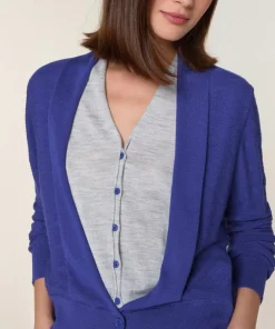 Best Rodier Gilet Athéna 100% Laine 2 en 1 bleu outremer