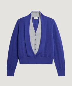 Best Rodier Gilet Athéna 100% Laine 2 en 1 bleu outremer