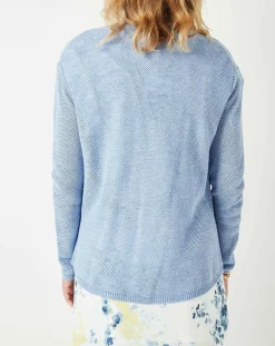 Femme Cuisse de Grenouille Gilet Casta bleu