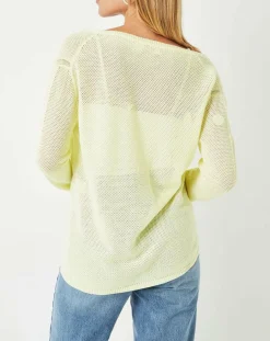 Femme Cuisse de Grenouille Gilet Casta jaune