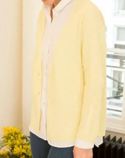 Femme Cuisse de Grenouille Gilet Casta jaune