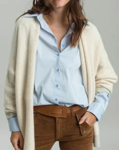 Outlet Lauren Vidal Gilet ceinturé Ciara crème