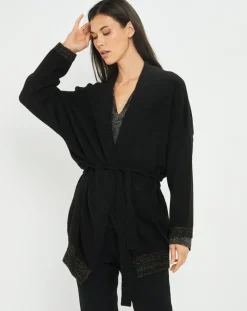 Hot Lauren Vidal Gilet ceinturé Ciara noir