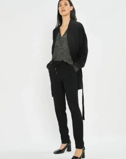 Hot Lauren Vidal Gilet ceinturé Ciara noir