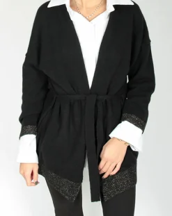 Hot Lauren Vidal Gilet ceinturé Ciara noir