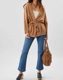 Femme Lauren Vidal Gilet ceinturé Ciara santal