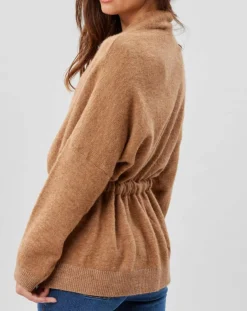 Femme Lauren Vidal Gilet ceinturé Ciara santal