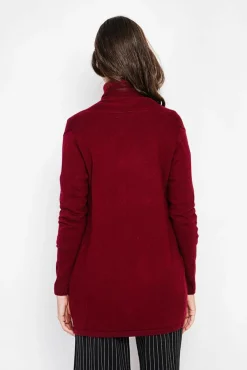 Femme C&Jo Gilet col châle bordeaux