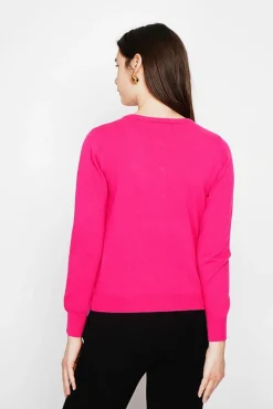 Hot C&Jo Gilet col ras du cou fushia