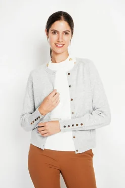 Femme Assuili Gilet col ras du cou givre