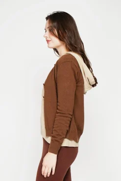 Femme C&Jo Gilet col ras du cou marron