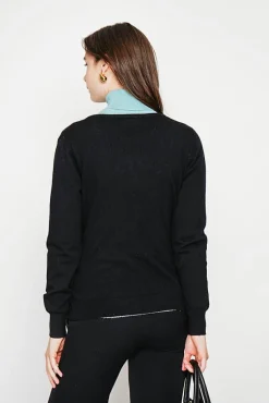 Femme C&Jo Gilet col ras du cou noir