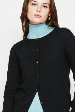 Femme C&Jo Gilet col ras du cou noir