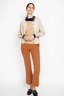 Femme Assuili Gilet col ras du cou nougat