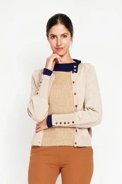 Femme Assuili Gilet col ras du cou nougat