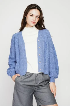 Best C&Jo Gilet col v bleu gris