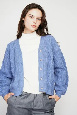 Best C&Jo Gilet col v bleu gris