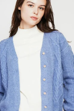 Best C&Jo Gilet col v bleu gris