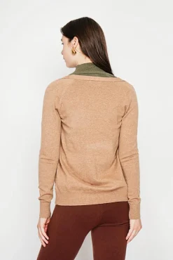 Outlet C&Jo Gilet col v boutonné camel