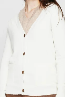 Femme C&Jo Gilet col v boutonné naturel