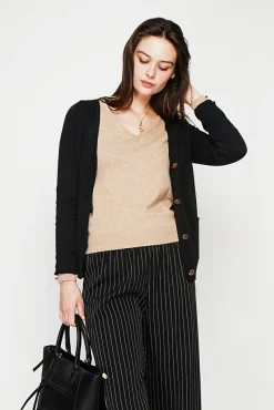 Best C&Jo Gilet col v boutonné noir