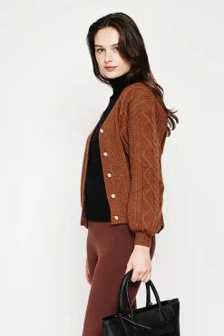 Femme C&Jo Gilet col v marron