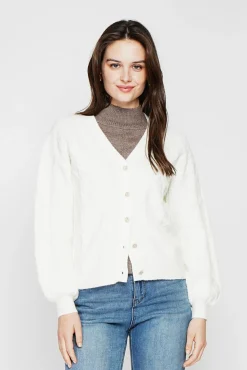 Clearance C&Jo Gilet col v naturel