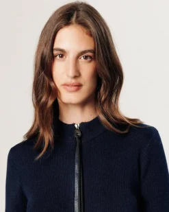 Femme Rodier Gilet Denitsa zippé bleu nuit