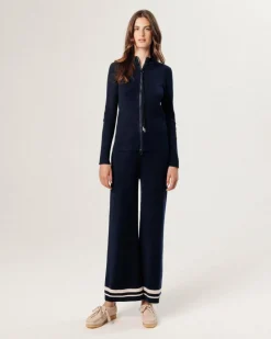 Femme Rodier Gilet Denitsa zippé bleu nuit