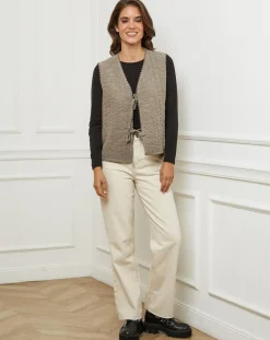 New L'Armoire de Suzette Gilet Diane taupe