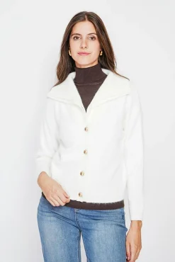 Clearance C&Jo Gilet double col naturel