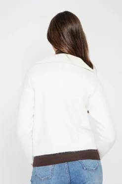 Clearance C&Jo Gilet double col naturel