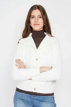 Clearance C&Jo Gilet double col naturel